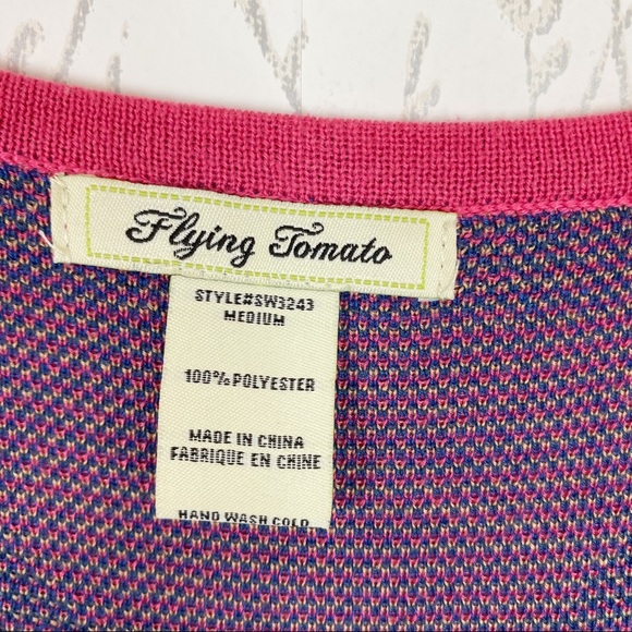 FLYING TOMATO Colorful Knit Mini Sweater Dress Med - Picture 8 of 11